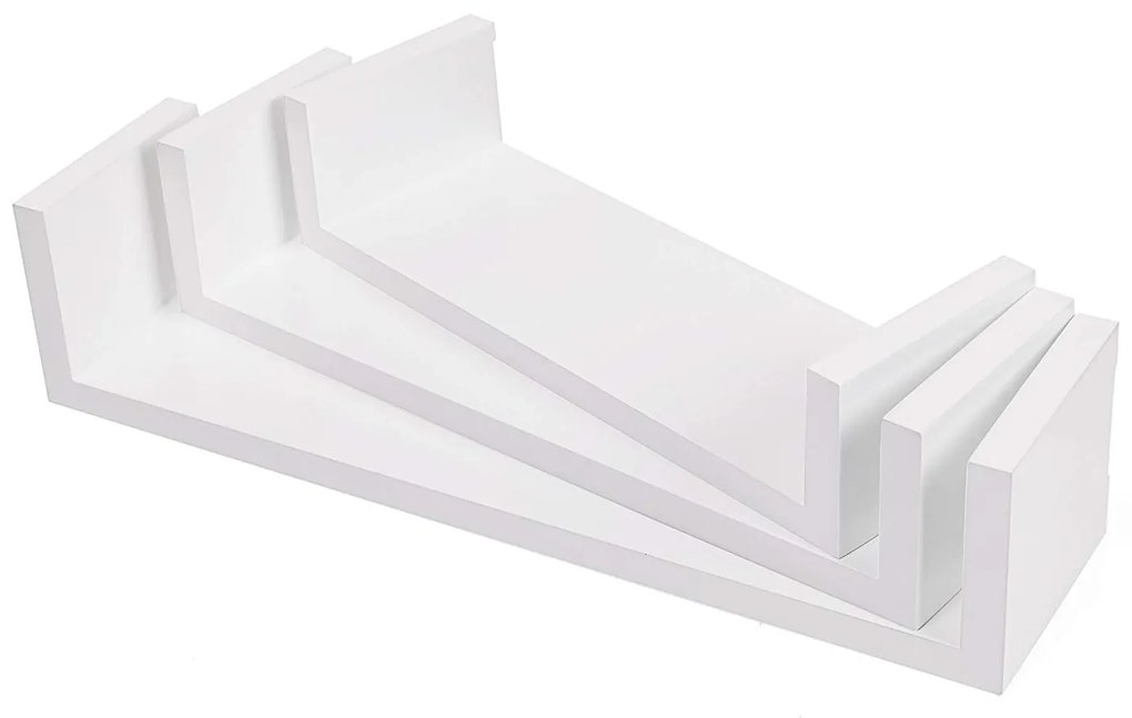 Sada 3 nástěnných polic Amora bílá