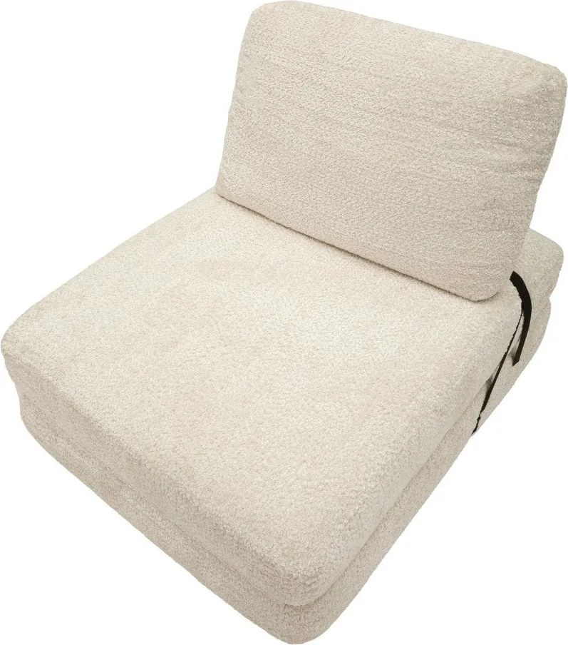 Biele rozkladacie kreslo z textílie buklé Faster – Mauro Ferretti