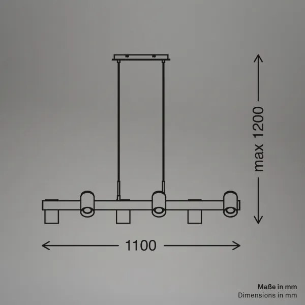Briloner 4059065 - Závesný luster na lanku ERA 6xGU10/10W/230V čierny