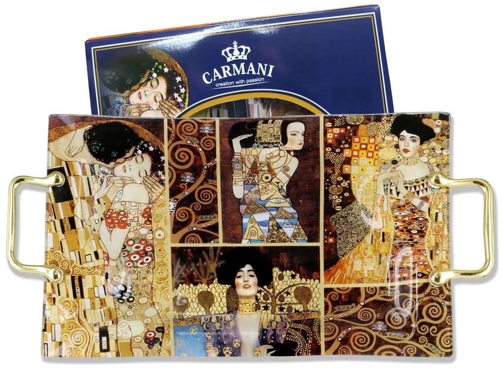 Sklenený podnos s rúčkami Gustav Klimt, CARMANI 1988021