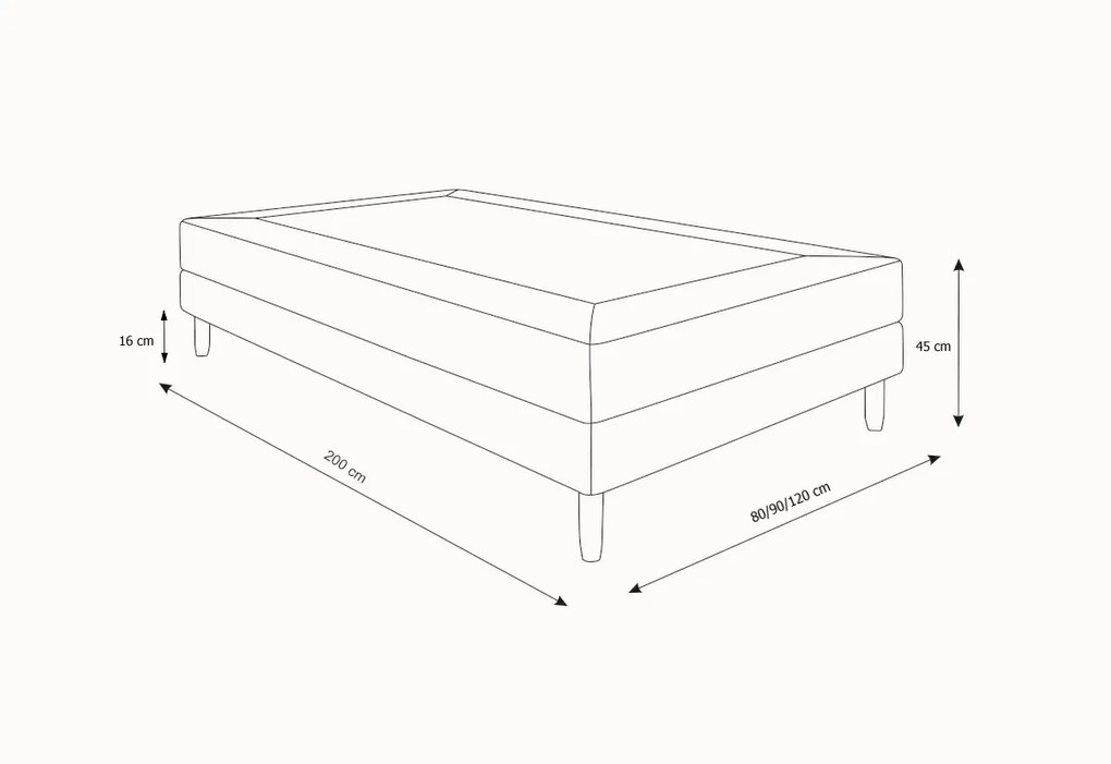 Hotelová posteľ HOT 1, 120x200, cosmic 100