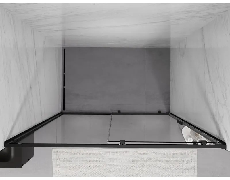 Mexen Exo, posuvné dvere do otvoru 160x200 cm, 6mm číre sklo, čierny profil, 8151-160-000-70-00