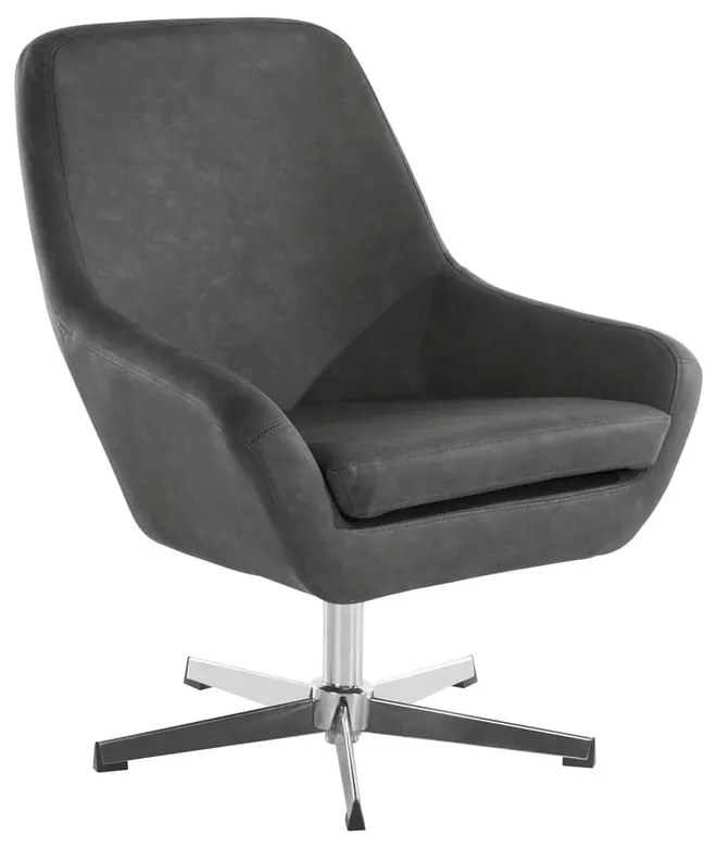 Sivé kreslo z imitácie kože Naomi - Støraa