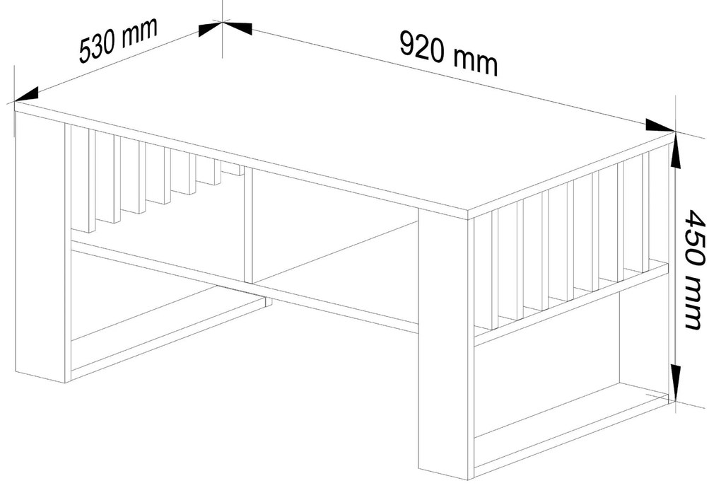 Konferenčný stolík Rockford biely/čierny