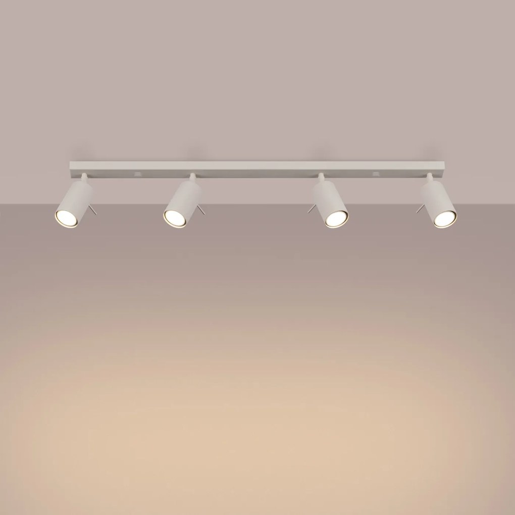 Bodové svietidlo Ring, 4x béžové kovové tienidlo, (možnosť polohovania)