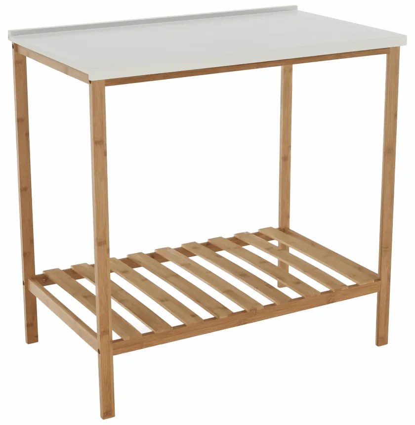 Kondela Stôl s policou, prírodná/biela, SELENE TYP 5
