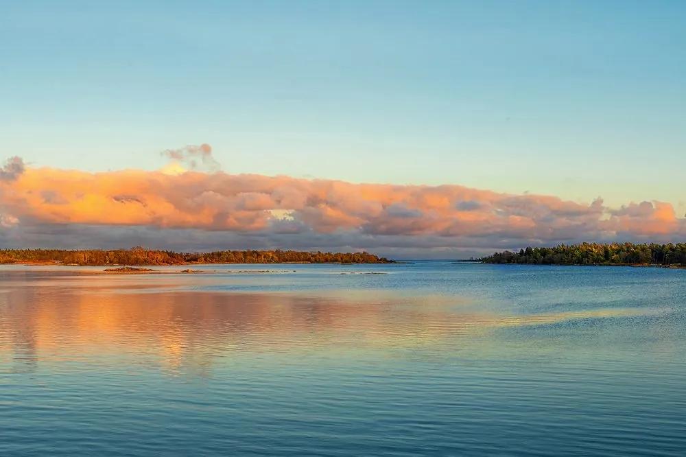 Fototapeta jazero a západ slnka - 450x300