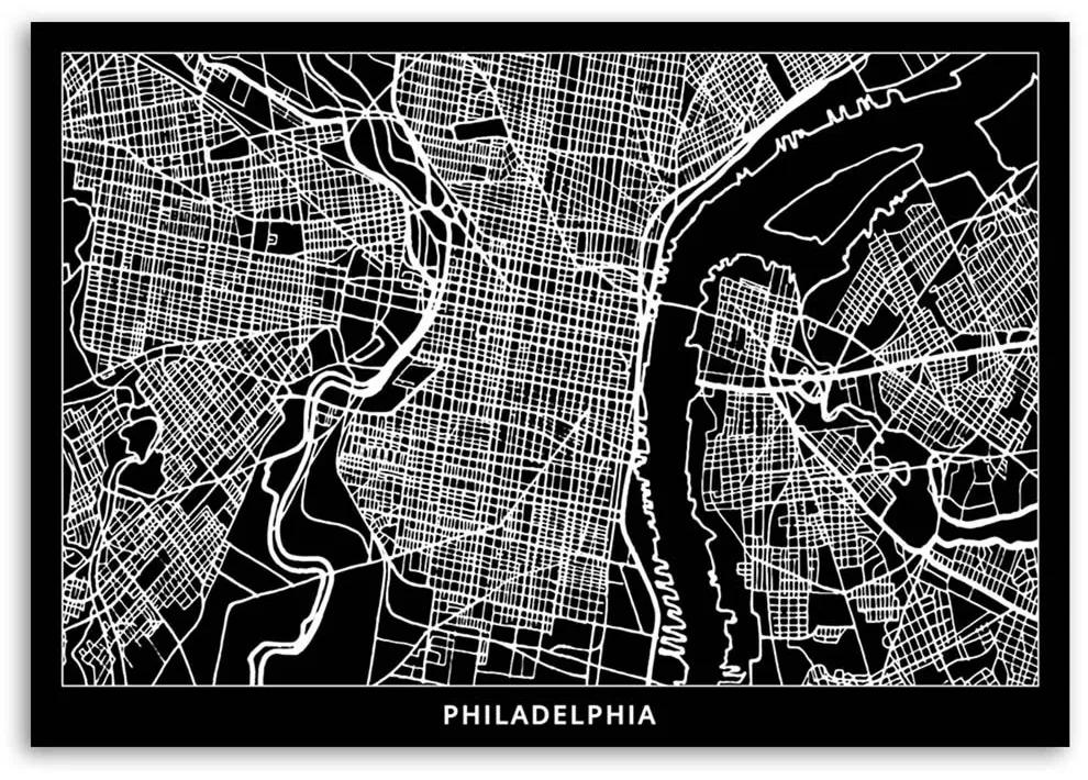 Gario Obraz na plátne Plán mesta Philadelphia Rozmery: 60 x 40 cm