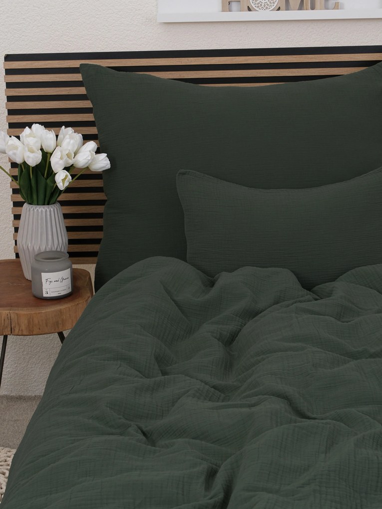 Mušelínové obliečky - Alexia tmavozelená