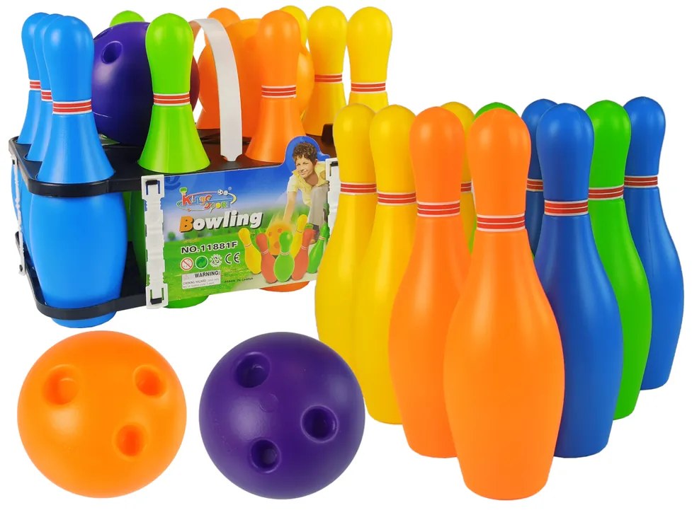 LEAN TOYS Farebná bowlingová sada - 10 ks