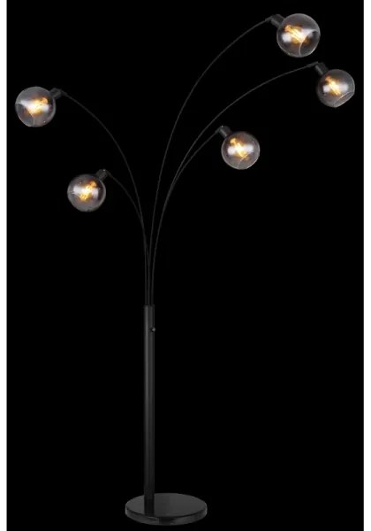 Globo 58228NBS - Stojacia lampa SEYMOUR 5xE27/40W/230V dymová