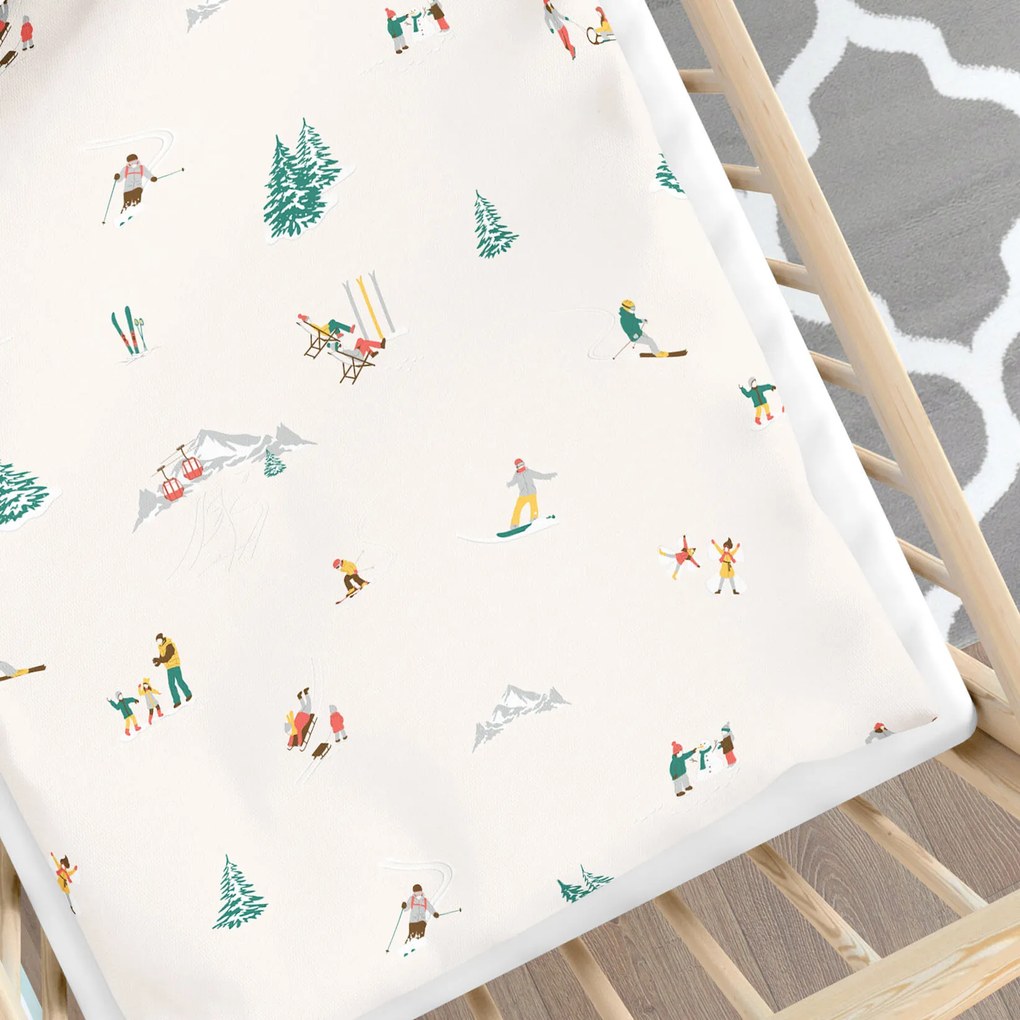 Goldea detské bavlnené obliečky do postieľky - zimné radovánky 110 x 125 a 35 x 55 cm