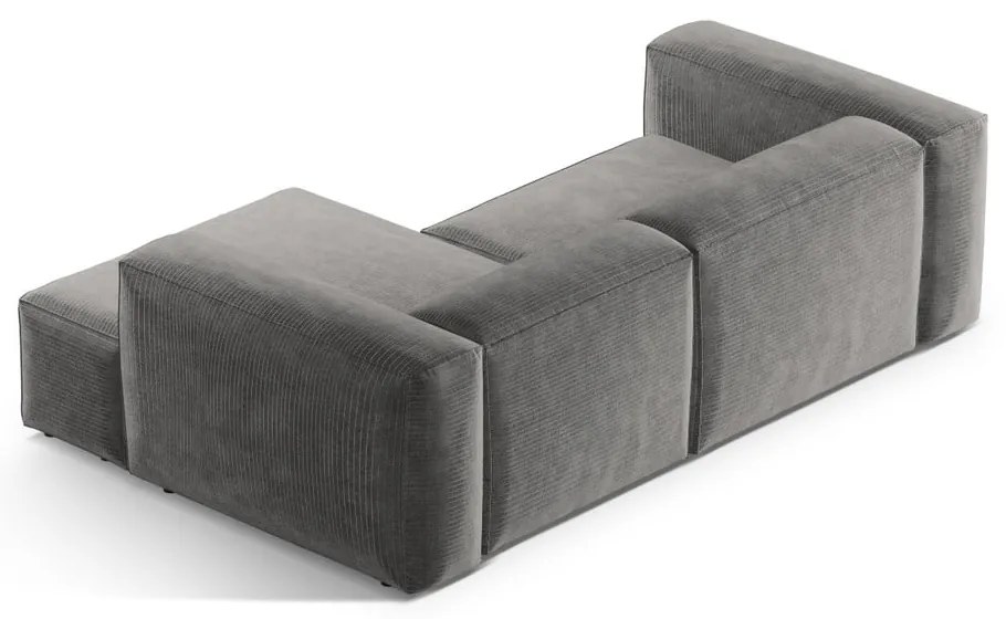 Svetlosivá menčestrová rohová pohovka (pravý roh/s leňoškou) Bergano – Cosmopolitan Design