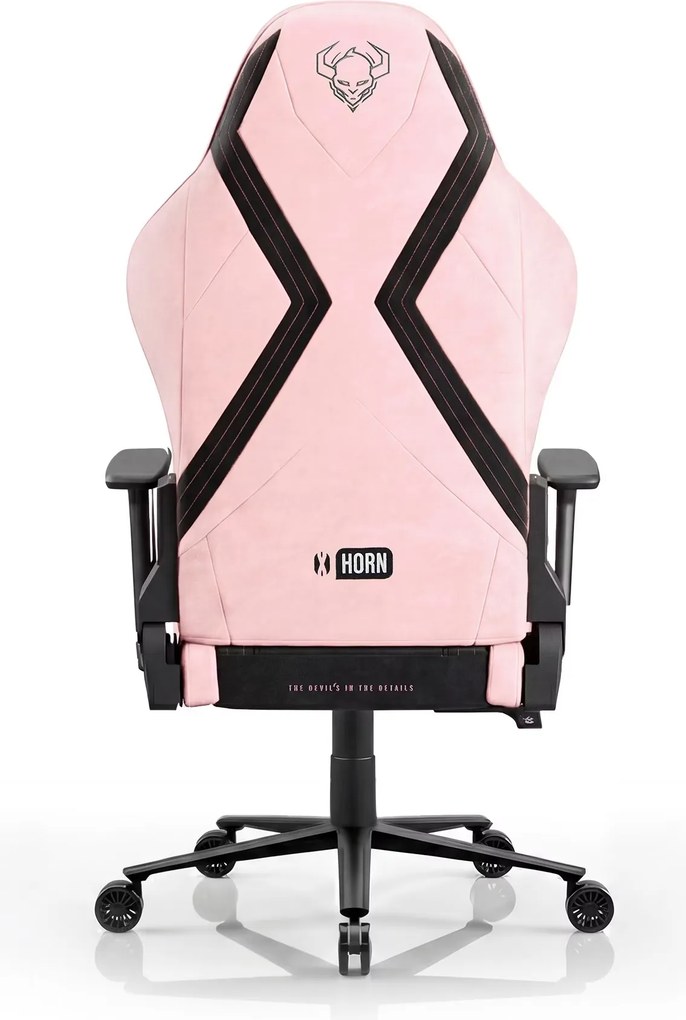 Herné kreslo z textílie Normal Size, čierno-ružové: Diablo X-Horn 2.0 Akira Pink