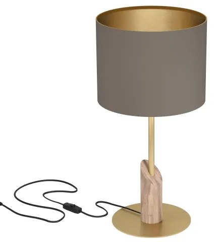 Eglo 390337 - Stolná lampa SANTANDRIA 1xE27/40W/230V hnedá/zlatá