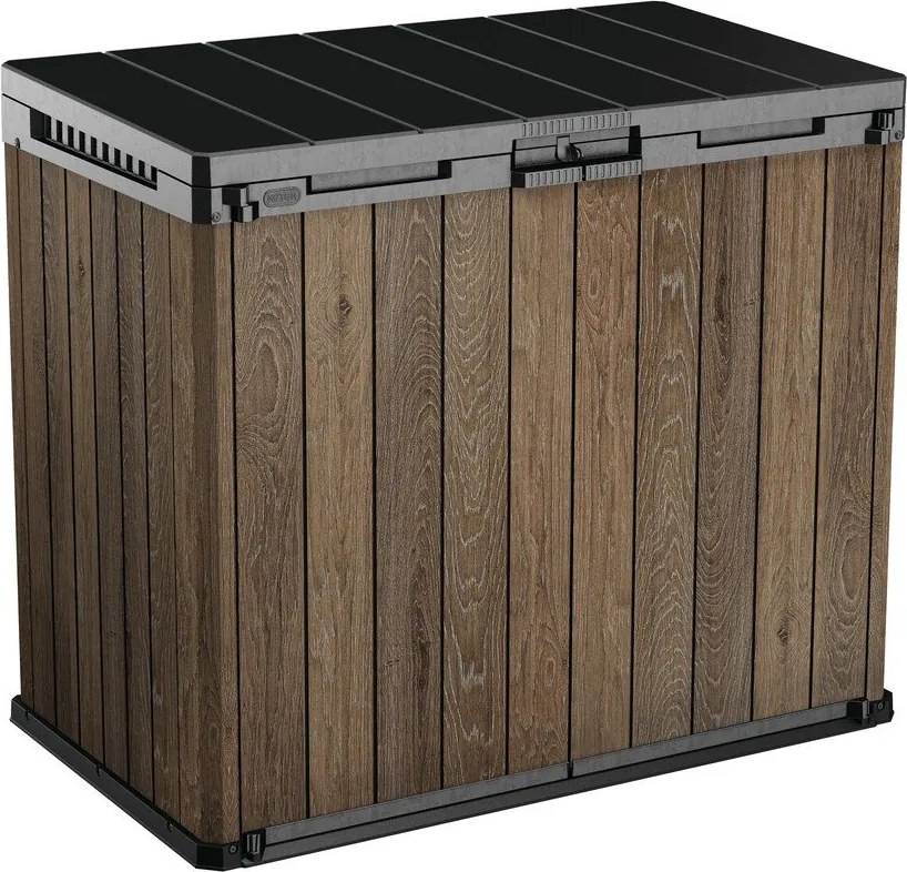 Tmavohnedý plastový záhradný úložný box Deco – Keter