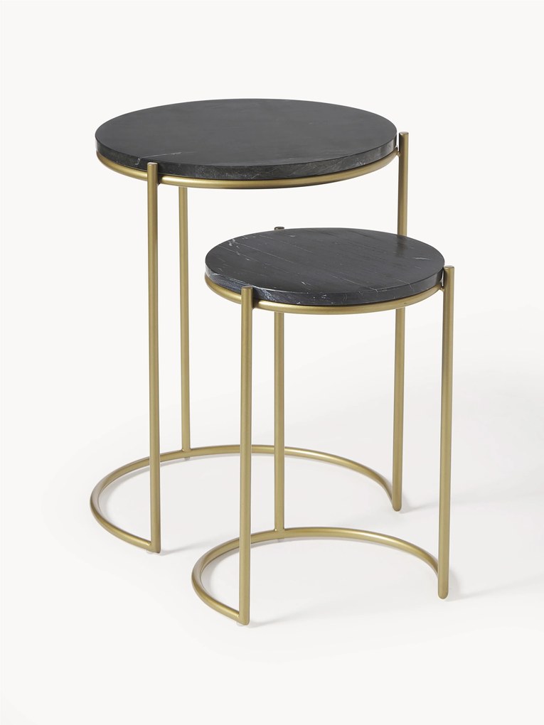 Mramorové pomocné stolíky Ella, 2 ks