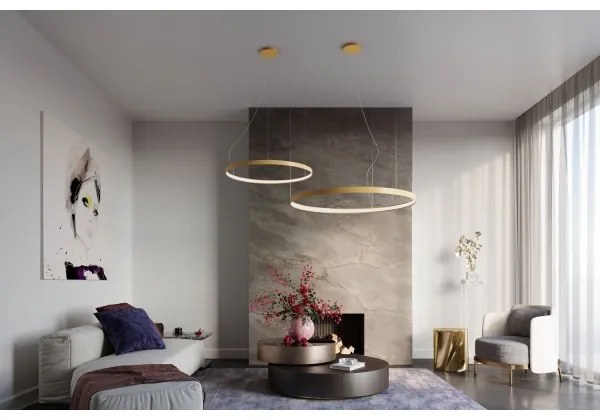 Thoro TH.181 - LED&nbsp; Luster na lanku RIO LED&nbsp;/50W/230V CRI95 4000K pr. 78 cm zlatá