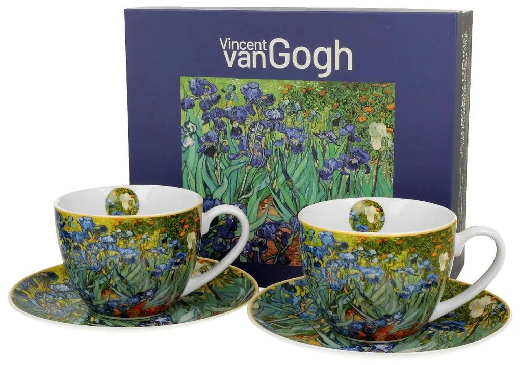 Duo Porcelánová šálka s podšálkou Van Gogh Irises 90 ml sada 2ks