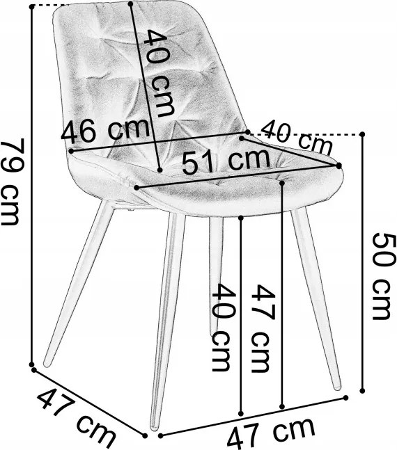 Jedálenská stolička ELIOT VELVET zamatová grafitová / čierne nohy