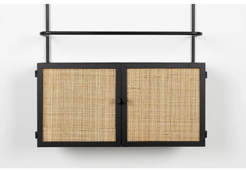 Čierny ratanový regál na víno Guuji - White Label