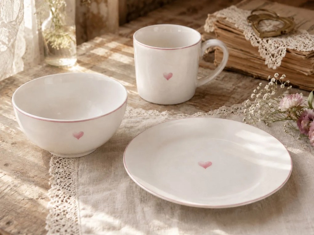 Porcelánová miska so srdiečkom Beautiful Heart - Ø 14*7 cm / 500 ml