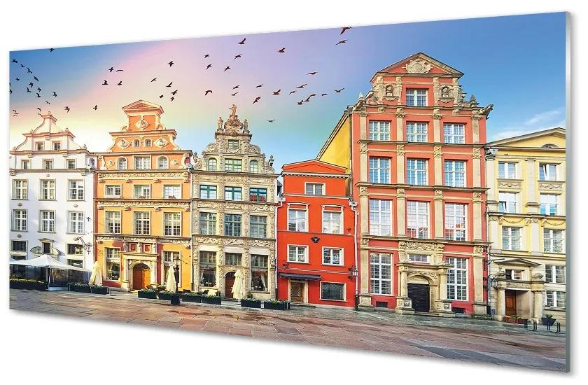 Sklenený obraz Gdańsk budovy staré mesto 140x70 cm