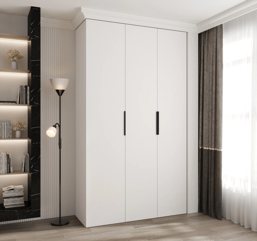 Šatníková skriňa 140 cm Carmela 40-4 (biela + čierna). Akcia -20%. Vlastná spoľahlivá doprava až k Vám domov. 1126649