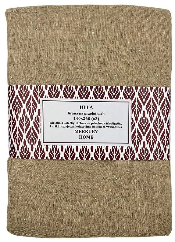 Záclona na priechodkách Ulla polyester béžová 140x260 Merkury Home II/22