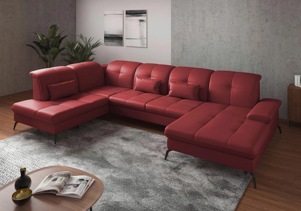 XXXLutz SEDACIA SÚPRAVA, textil, koža, červená Sit & More - Sedačky - 00014401175X