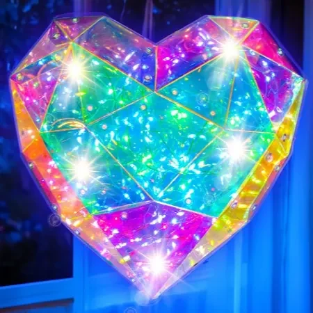 PRISMIC™ 3D Puzzle LED lampa - Závesné srdce (APU-R-PM-1610)