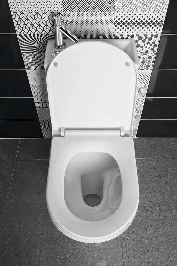 Aqualine Aqualine, HYGIE WC kombi s umývadielkom, zadný/spodný odpad, biela, PB104W
