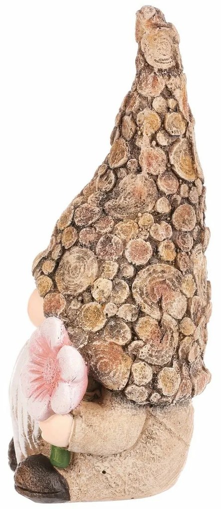 Záhradná dekorácia Škriatok kvetinka, 11 x 9 x 21cm, polyresin