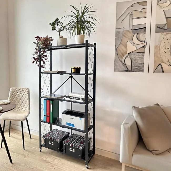 Pojazdný regál GESTEL 5 políc čierny