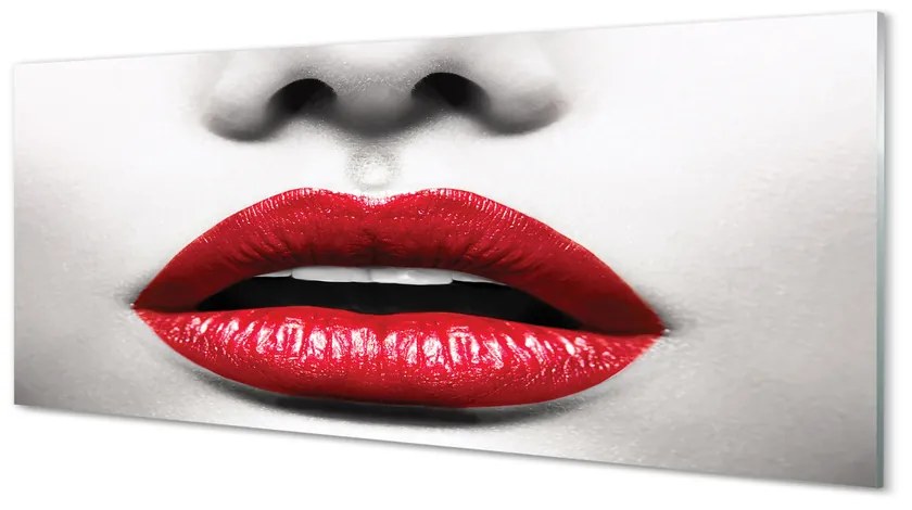 Obraz plexi Červené pery nos žena 120x60 cm