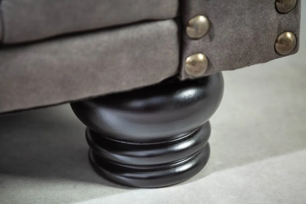 Luxusné kreslo Chesterfield Vintage sivé