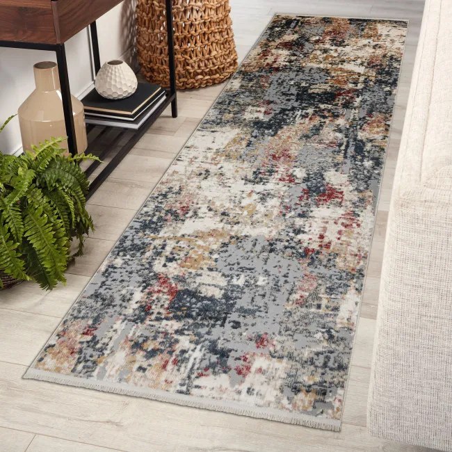 Koberec / behúň DISTIN 0123A ružový / púdrový / biely