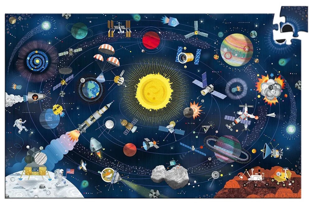 Vyhľadávacie puzzle s plagátom - Vesmír - 200 ks