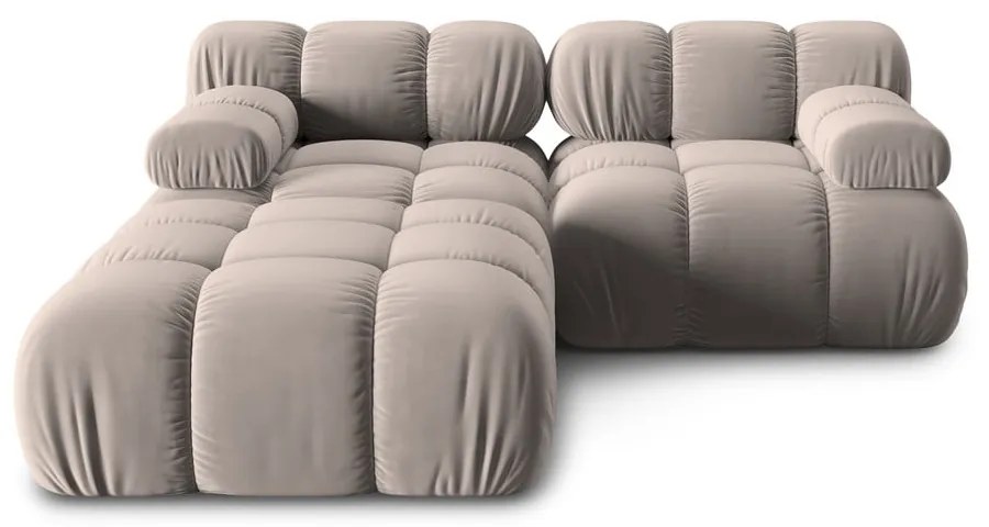 Svetlohnedá zamatová modulárna rohová pohovka (variabilná) Bellis – Micadoni