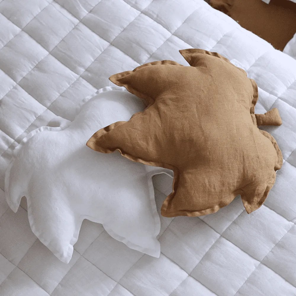 Ľanový vankúš javorový list biely 43x43 cm