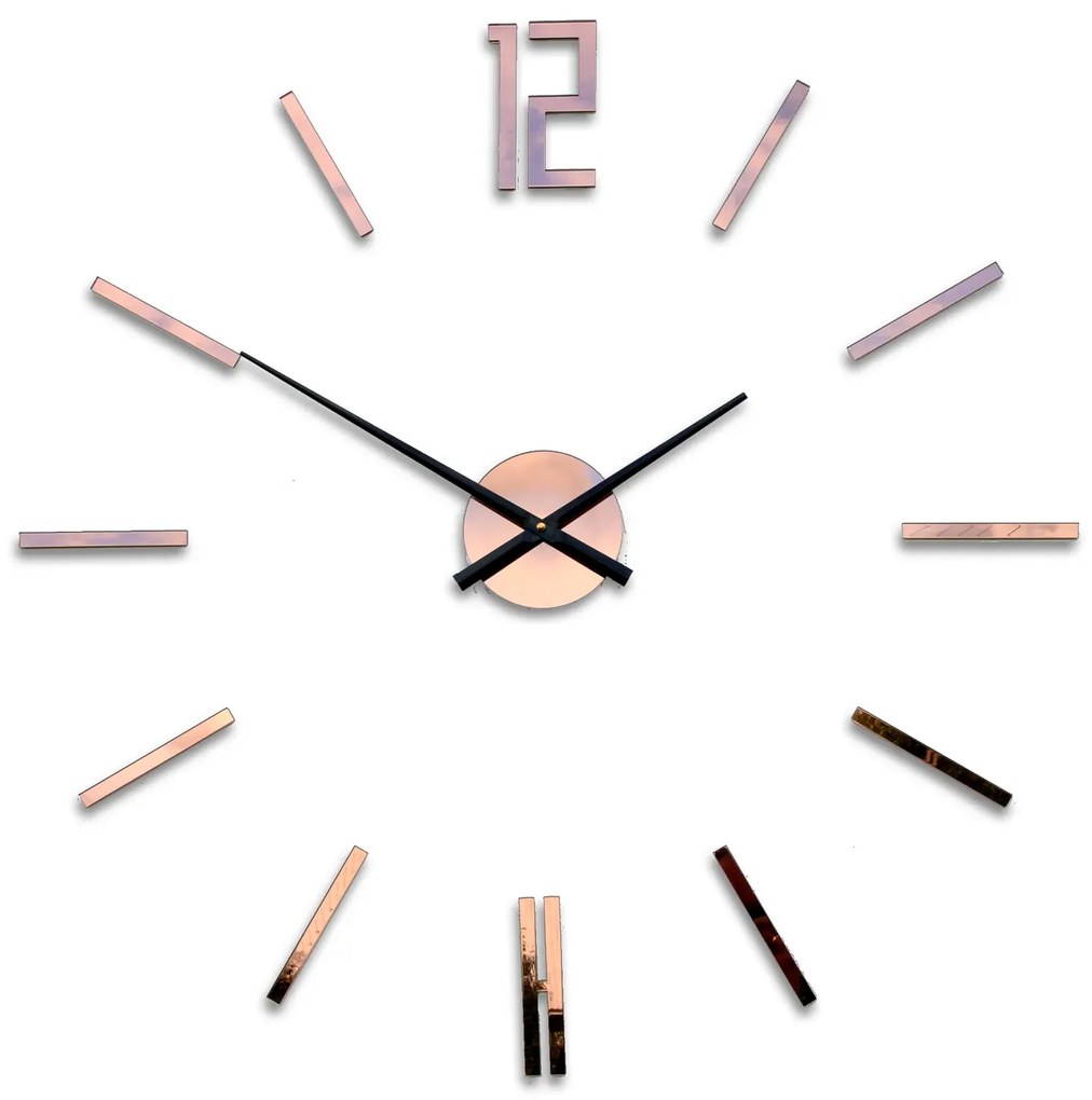 Nástěnné samolepící hodiny Carlo 75 cm hnědé