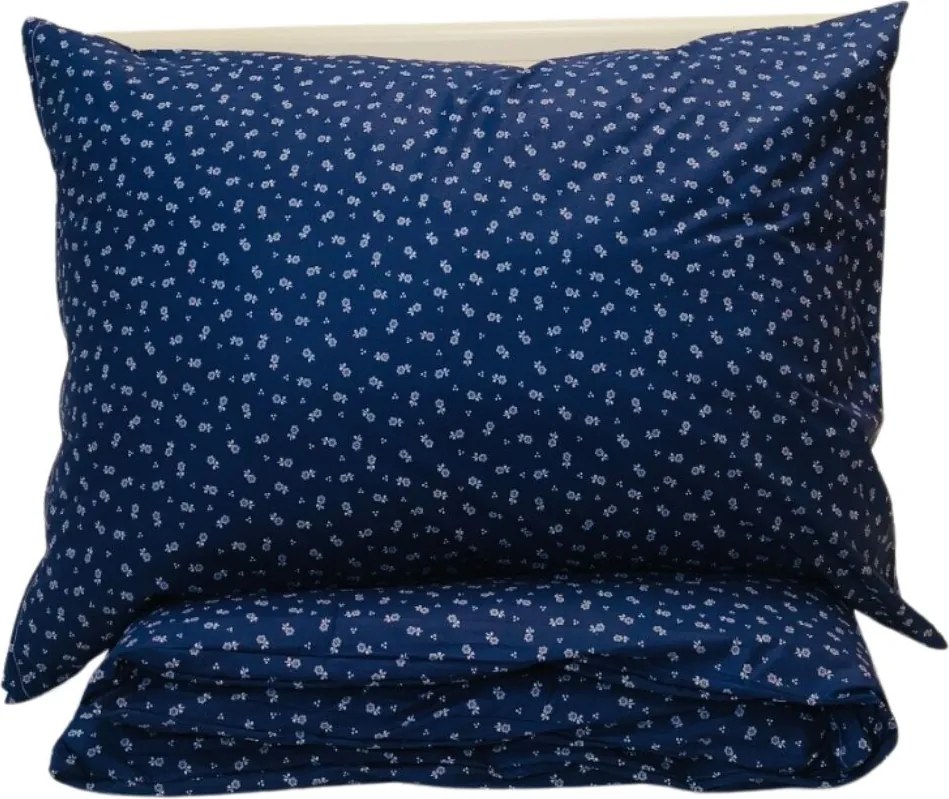 Obliečky bavlnené Marta modrá 140x200cm+90x70cm TiaHome