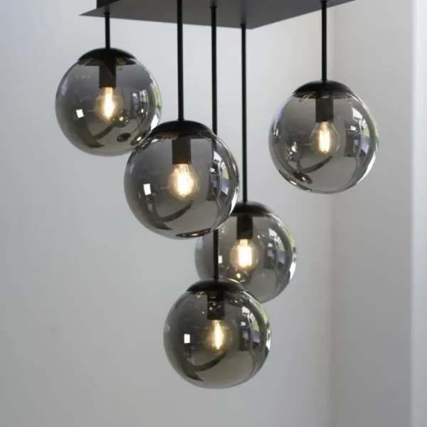 JUST LIGHT. 14602-18 - Luster na tyči WIDOW 5xE14/25W/230V čierna