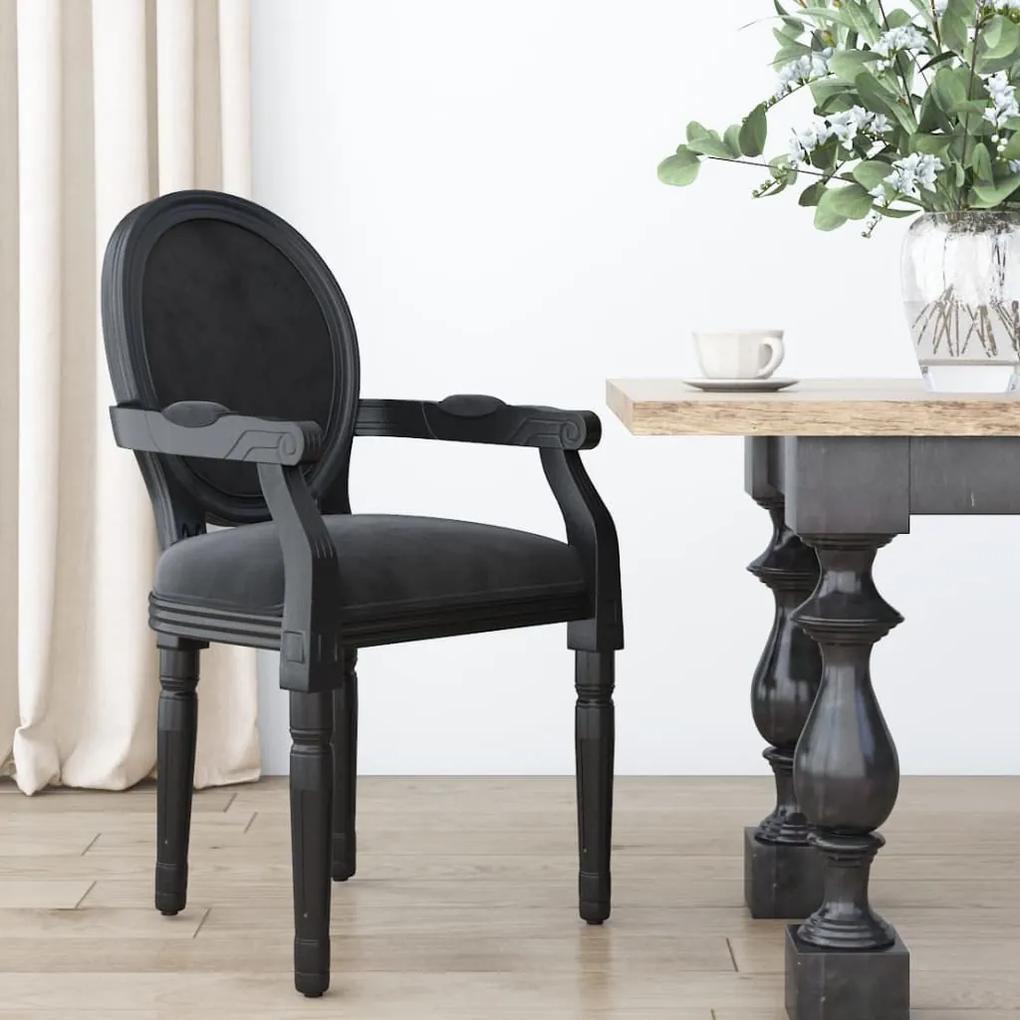 Jedálenská stolička čierna 54x56x96,5 cm zamat 344486