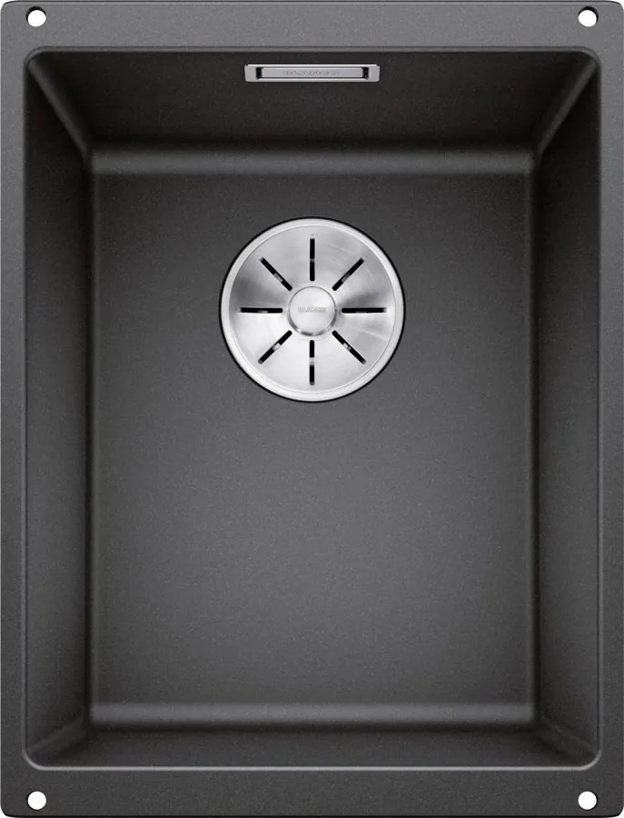 Blanco Subline 320-U, silgranitový drez pod pracovnú dosku 350x460x190 mm, 1-komorový, čierna, BLA-525983