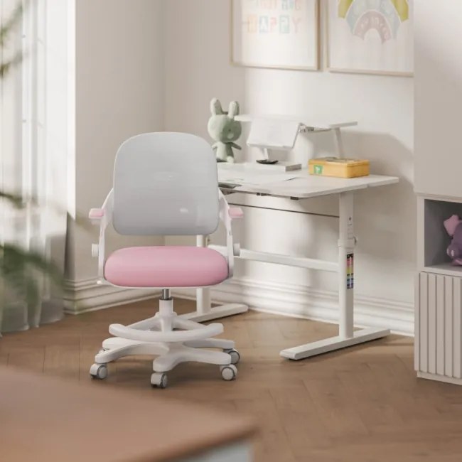 Detská otočná stolička Mark Adler Junior 4.3 ružová / sivá