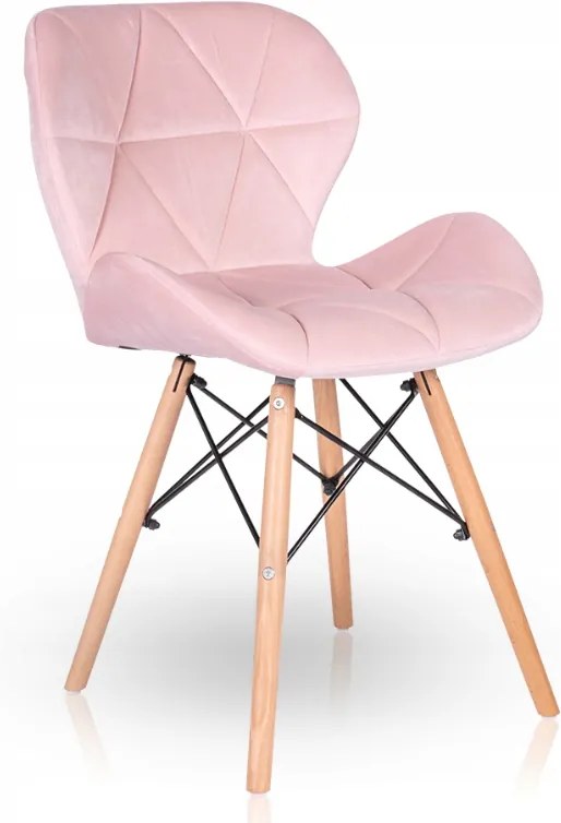 Jedálenské stoličky SKY ružové 4 ks - škandinávsky štýl