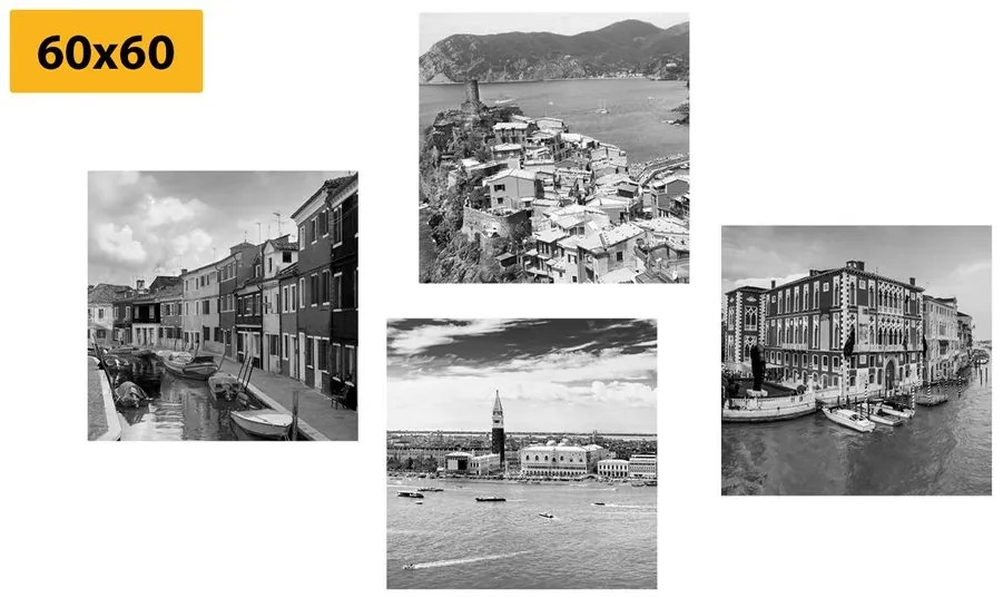 Set obrazov čiernobiele krajinky Varianta: 4x 40x40