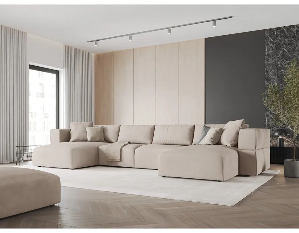 Béžová rohová pohovka do "U" Esther - Milo Casa