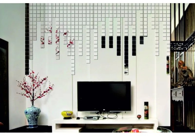 Zrkadlové dekoračné nálepky z akrylu na stenu, sklo a obkladačky | SENTOP FB-FA501